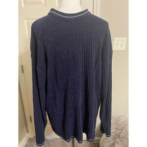 +BKE Men's Navy Blue‎ Ribbed Sweater Casual Cozy Long Sleeve Pullover XL